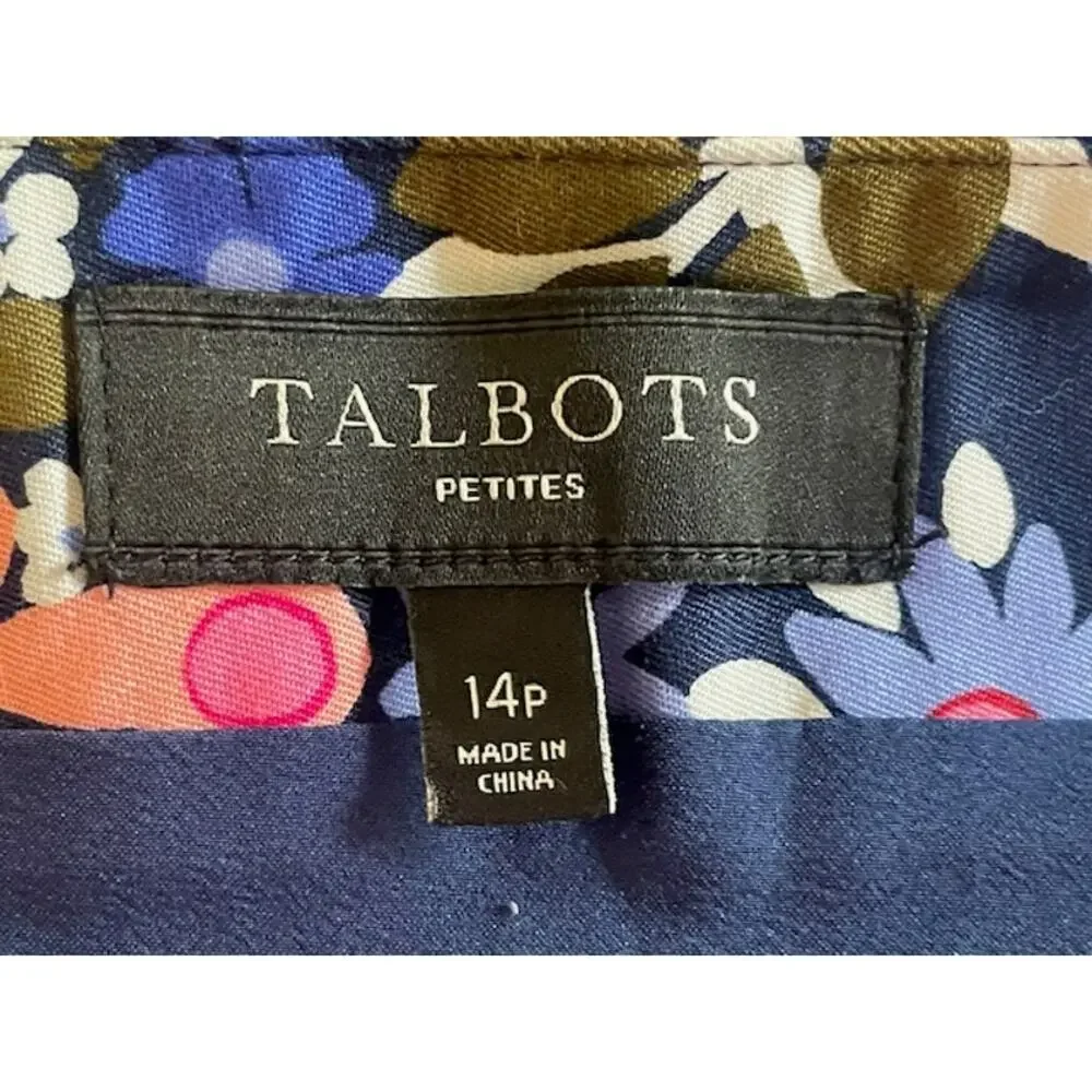 Talbots Size‎ 14P Floral Spring Summer Skirt Cotton